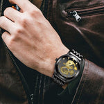 Montre dragon<br>Bracelet Acier Noir Femme - Dragon-chinois