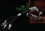 Bracelet Dragon<br> Tressé 3 Fils en Cuir "Argent" - Dragon-chinois