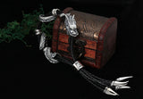 Bracelet Dragon<br> Tressé 3 Fils en Cuir "Argent" - Dragon-chinois