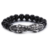 Bracelet Dragon<br> Perle Obsidienne - Dragon-chinois