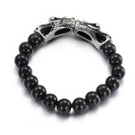 Bracelet Dragon<br> Perle Obsidienne - Dragon-chinois