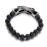 Bracelet Dragon<br> Perle Obsidienne - Dragon-chinois