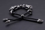 Bracelet Dragon<br> Bracelet Tressé 2 Fils "Acier" - Dragon-chinois