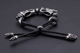 Bracelet Dragon<br> Bracelet Tressé 2 Fils "Acier" - Dragon-chinois