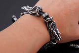 Bracelet Dragon<br> Bracelet Tressé 2 Fils "Acier" - Dragon-chinois