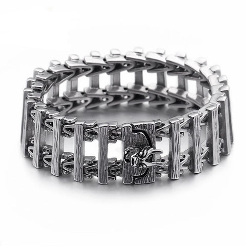 Bracelet Dragon<br> Maille Echelle "Acier" - Dragon-chinois