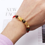 Bracelet Dragon<br> Tressé Doré - Dragon-chinois