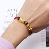 Bracelet Dragon<br> Tressé Doré - Dragon-chinois