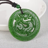 Collier Dragon<br> Pendentif en Jade - Dragon-chinois