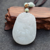 Collier Dragon<br> Jade Blanc - Dragon-chinois