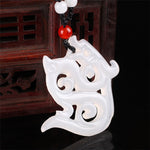 Collier Dragon<br> Pendentif Jade Femme - Dragon-chinois