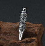 Pendentif dragon<br> Balle de Fusil "Argent" - Dragon-chinois