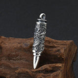 Pendentif dragon<br> Balle de Fusil "Argent" - Dragon-chinois