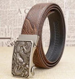 Ceinture dragon<br> Cuir Souple Marron - Dragon-chinois