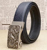 Ceinture dragon<br> Cuir Souple Marron - Dragon-chinois
