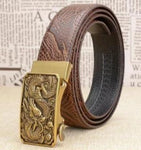 Ceinture dragon<br> Cuir Souple Marron - Dragon-chinois