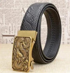 Ceinture dragon<br> Cuir Souple Marron - Dragon-chinois