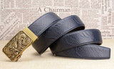 Ceinture dragon<br> Cuir Souple Marron - Dragon-chinois