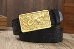 Ceinture Dragon<br> Fine en Cuir Rouge - Dragon-chinois
