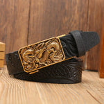 Ceinture Dragon<br> Originale En Cuir Rouge - Dragon-chinois