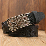 Ceinture Dragon<br> Originale En Cuir Rouge - Dragon-chinois