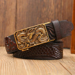 Ceinture Dragon<br> Originale En Cuir Rouge - Dragon-chinois