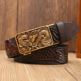 Ceinture Dragon<br> Originale En Cuir Rouge - Dragon-chinois