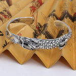 Bracelet Dragon <br> Jonc Massif "Argent" - Dragon-chinois