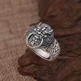 Bague Dragon<br> Pouvoir Bouddhiste "Argent" - Dragon-chinois
