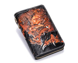 Portefeuille Dragon <br> Homme Cuir Noir - Dragon-chinois