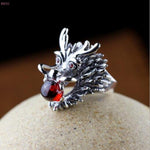Bague Dragon<br> Oeuf Rouge "Argent" - Dragon-chinois