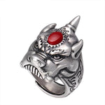 Bague Dragon<br> Rhinocéros "Argent" - Dragon-chinois