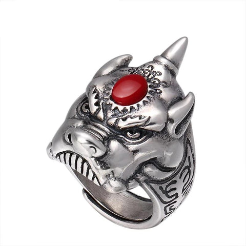 Bague Dragon<br> Rhinocéros "Argent" - Dragon-chinois