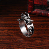 Bague Dragon<br> Petite Pépipe "Acier" - Dragon-chinois