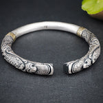 Bracelet Dragon <br> Double "Argent" - Dragon-chinois