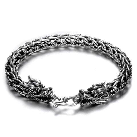 Bracelet Dragon <Br> Tête de Ryujin "Argent" - Dragon-chinois