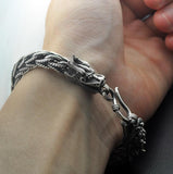 Bracelet Dragon <Br> Tête de Ryujin "Argent" - Dragon-chinois