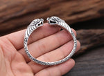 Bracelet Dragon <br>Jonc Gravé Celtique " Argent" - Dragon-chinois