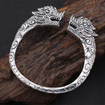 Bracelet Dragon <br> Gravé Homme "Argent" - Dragon-chinois