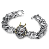Bracelet Dragon <br> Grosse Maille Massif Femme "Argent" - Dragon-chinois