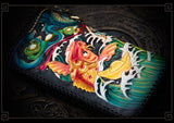 Porte Feuille Dragon <br> Cuir Noir - Dragon-chinois