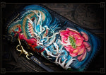 Porte Feuille Dragon <br> Cuir Noir - Dragon-chinois