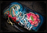 Porte Feuille Dragon <br> Cuir Noir - Dragon-chinois