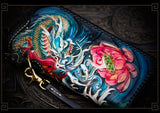 Porte Feuille Dragon <br> Cuir Noir - Dragon-chinois