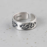 Bague Dragon<br> Tribal "Argent" - Dragon-chinois