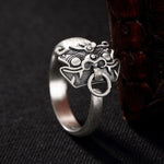 Bague Dragon<br> Tibétaine "Argent" - Dragon-chinois