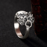 Bague Dragon<br> Tibétaine "Argent" - Dragon-chinois
