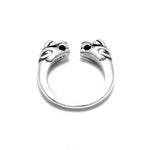 Bague Dragon<br> Jumeaux Viking argent "Argent" - Dragon-chinois
