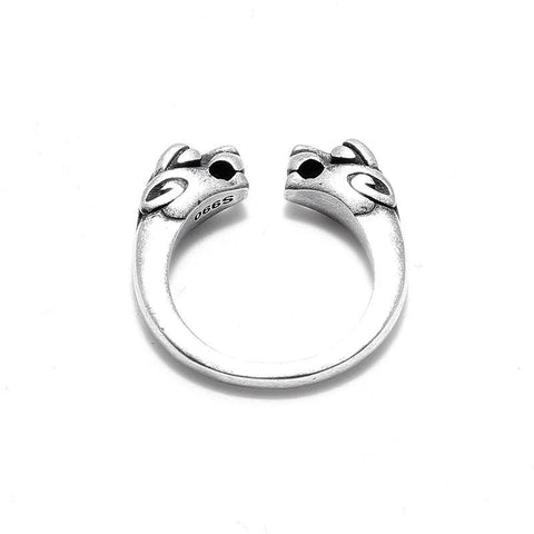 Bague Dragon<br> Jumeaux Viking argent "Argent" - Dragon-chinois