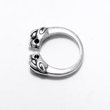 Bague Dragon<br> Jumeaux Viking argent "Argent" - Dragon-chinois